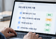 웹사이트 유지보수 시안의 request work 이미지
