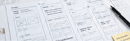 UI/UX 전략과 스토리보드 시안의 wireframes 이미지